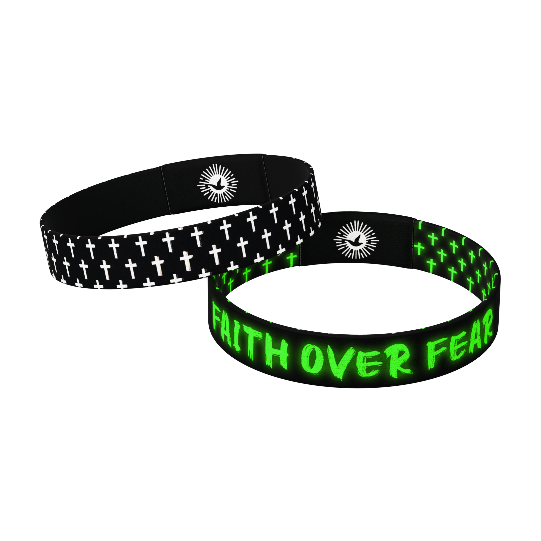 Glow in the Dark Faith Over Fear Bible Verse Bracelet