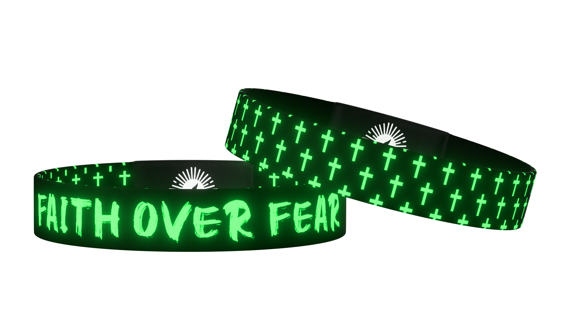 Glow in the Dark Faith Over Fear Bible Verse Bracelet