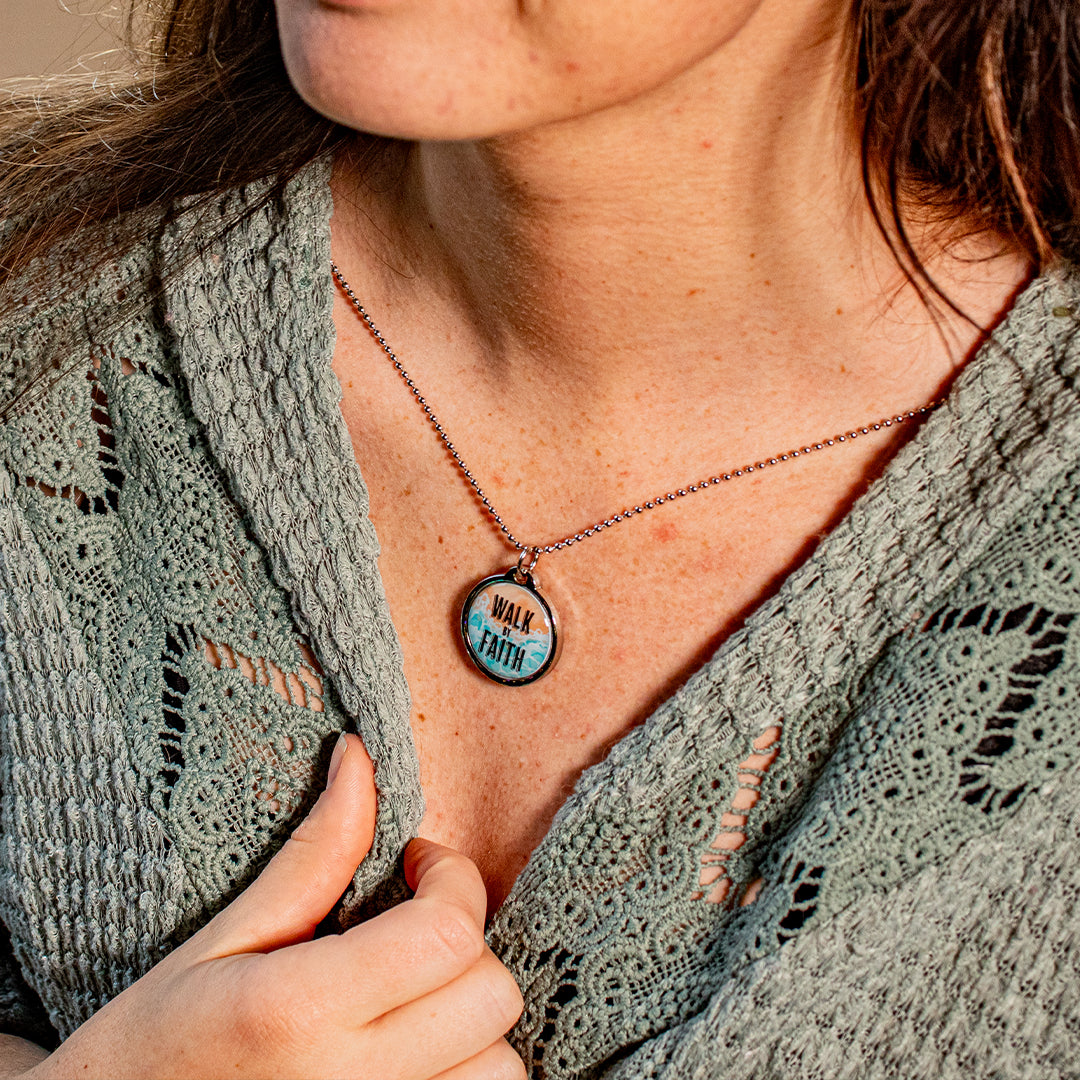 Walk By Faith Daily Bible Verse Necklace