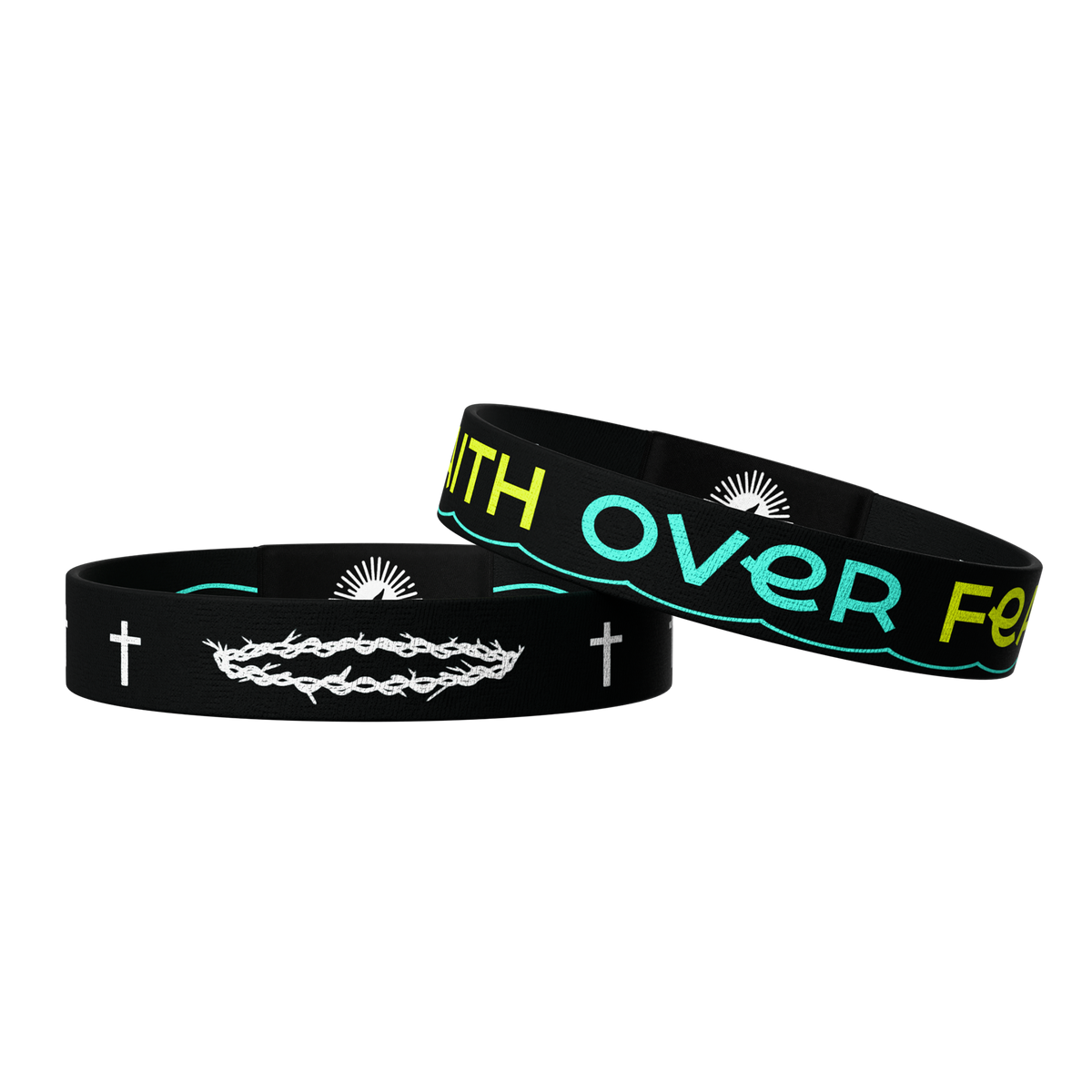 Bracciali Silicone Personalizzati Braccialetti Silicone FAITH OVER FEAR - Lotto 50 Pezzi, Colorati, Qualità Premium, Regalo Positivo Braccialetti Per Eventi