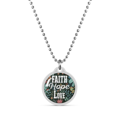 Faith Hope Love Daily Bible Verse Necklace