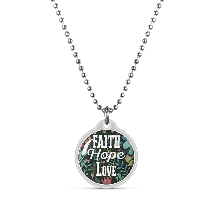 Faith Hope Love Daily Bible Verse Necklace