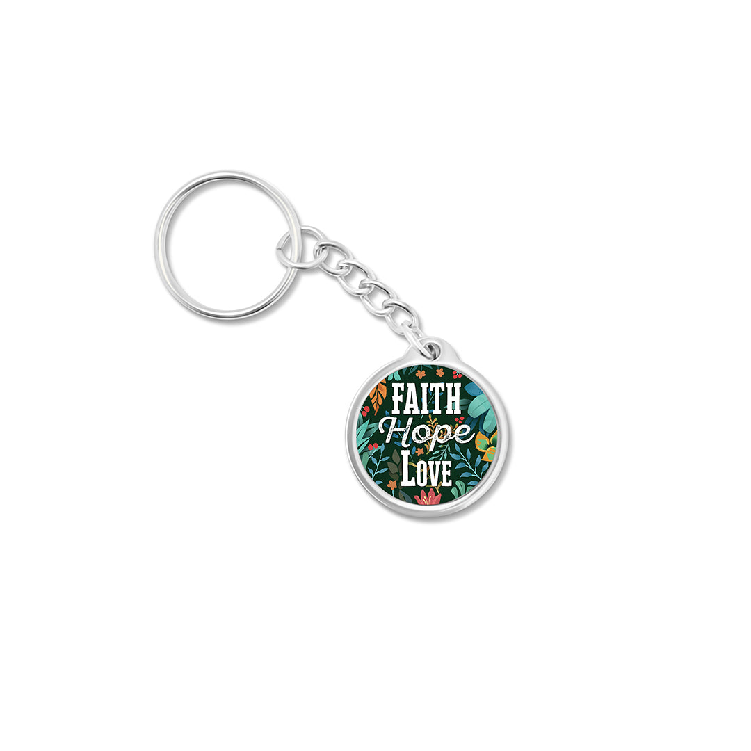 Faith Hope Love Daily Bible Verse Keychain