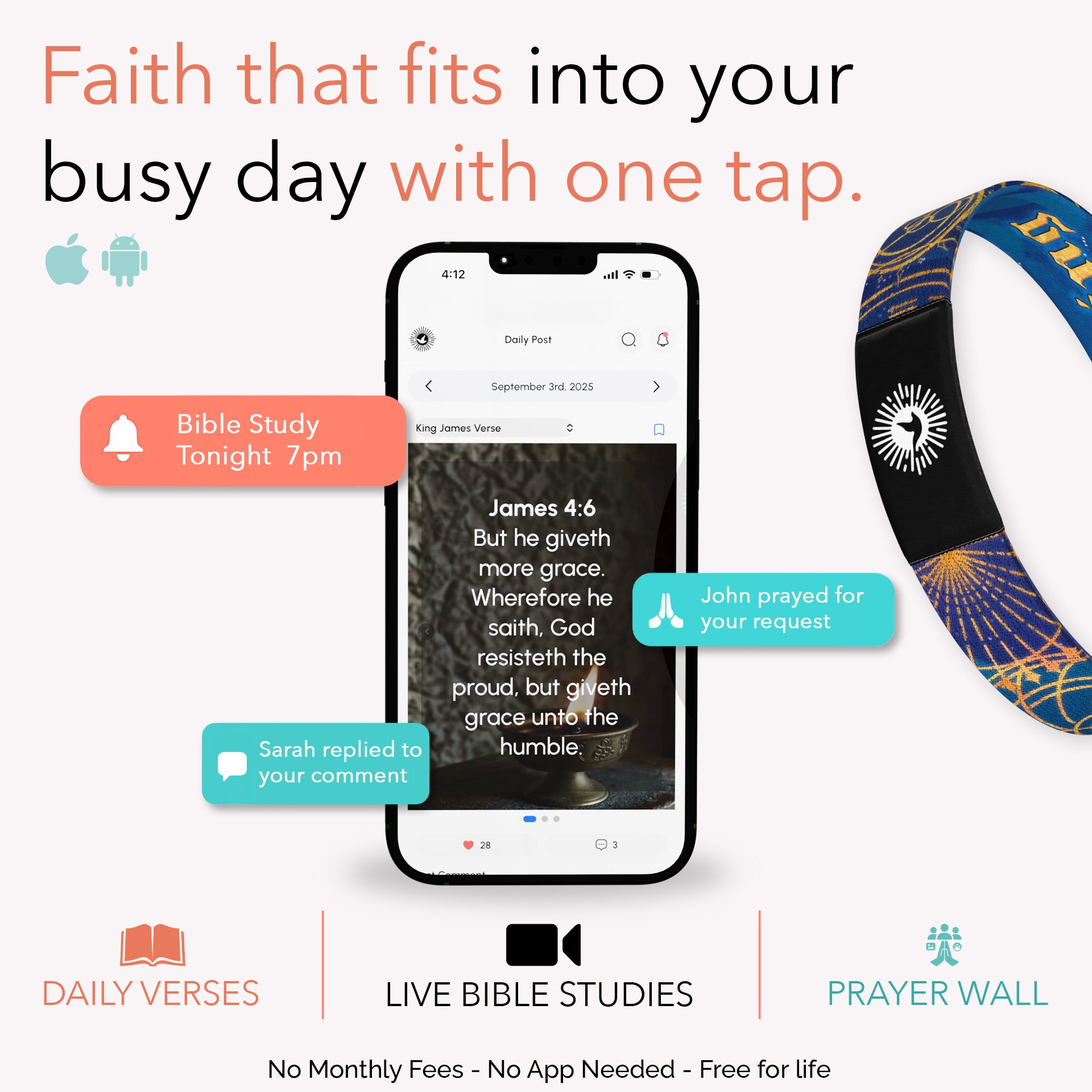 God's Timing Bible Verse Bracelet