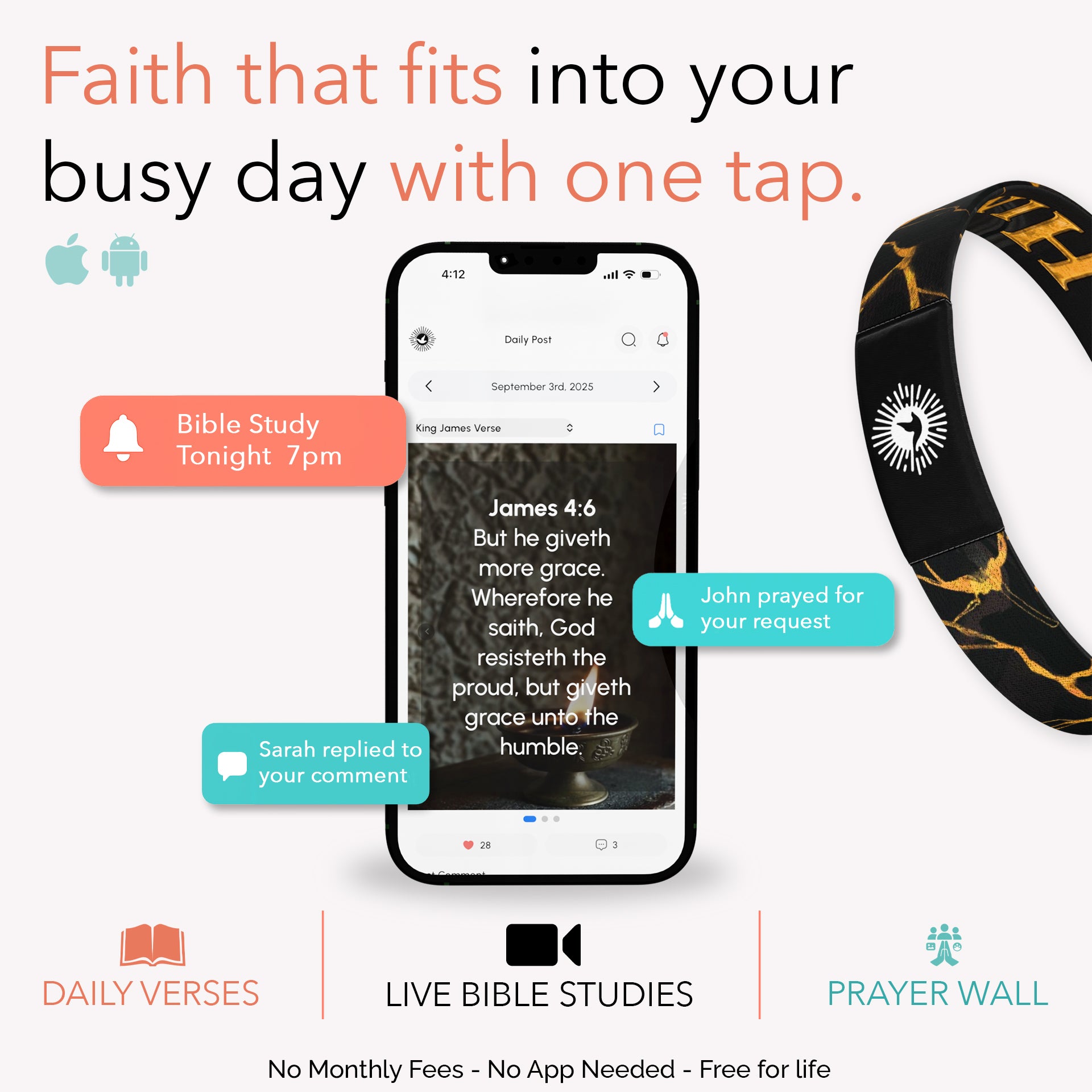 Rejoice In Him Bible Verse Bracelet