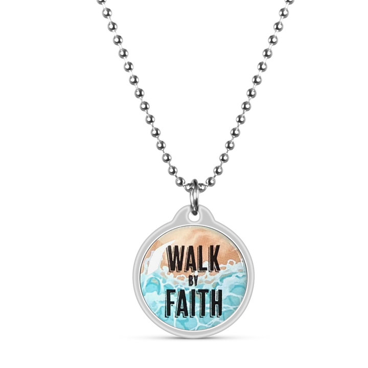 Walk By Faith Daily Bible Verse Necklace