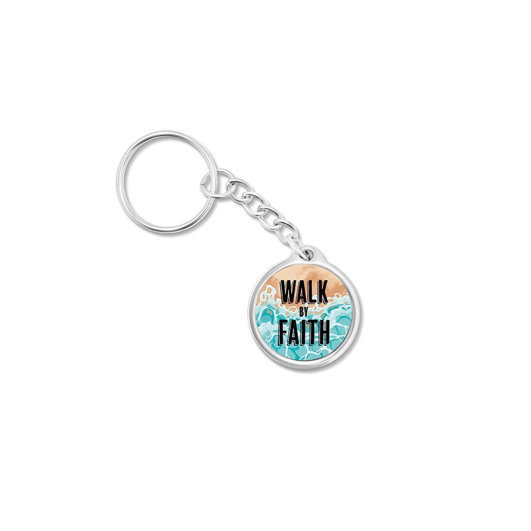Walk By Faith Daily Bible Verse Keychain